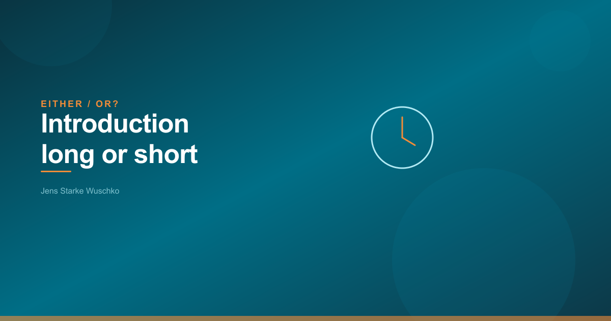 Either/Or? Lange of korte introductie